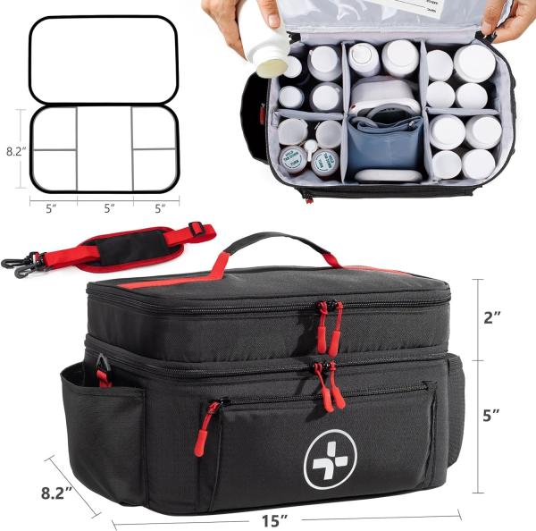Travel Medicine Bag Organizer-Medicine Organizer Storage-Pill Bottle Organizer Storage-Medication Organizer