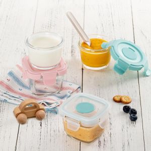 IKOO 120ml 130ml 160ml Mini Glass Food Container and Baby Food Storage Container