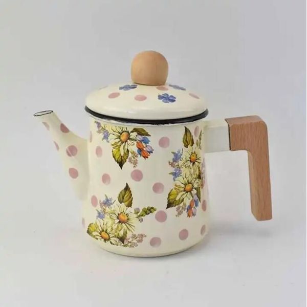 Eco Friendly Japanese Enamel Tea Kettle Simple Portable Teapot 0.6L Customized Logo
