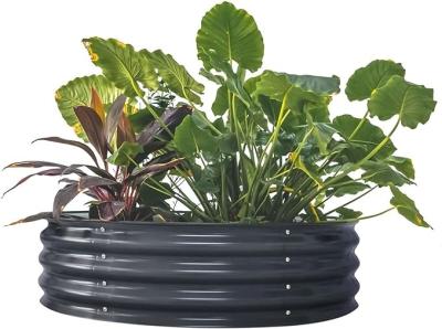 ISO Certified Galvanized Above Ground Garden Bed With Easy Assembly Dark Grey
