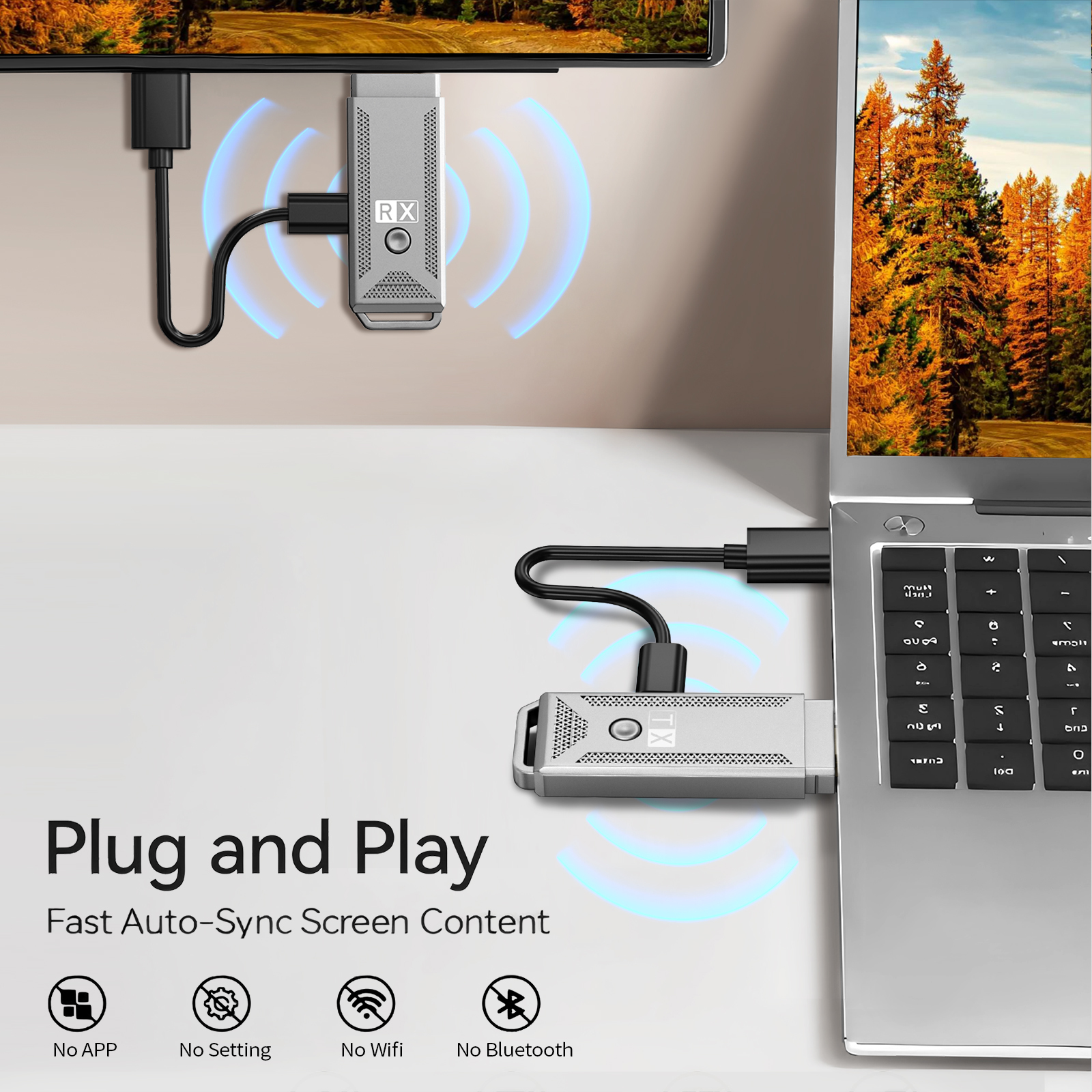 100FT 1080P 60Hz Wireless HDMI Extender Kit Portable Wireless HDMI Transmitter Receiver