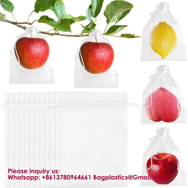 Garden Fruit Protection with Drawstring Reusable Netting Mesh Bags Fruit Netting Bags Fruit Trees Fruit Cover Mesh Bag With Drawstring, Netting Barrier Bags Grapes Mango Fruit Trees Veggies Garden