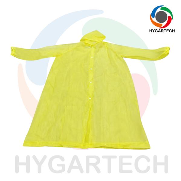 PEVA Portable One Size Fits All Reusable Yellow Pocket Raincoat