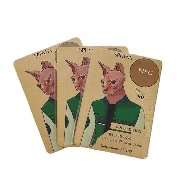 Custom Metal Plated Playing Game Cards Anime Cartoon Gold SPHYNX Business Card