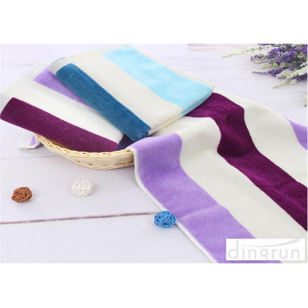 Stripe Velour Cotton Face Cloths , Luxury Face Cloths For Gift