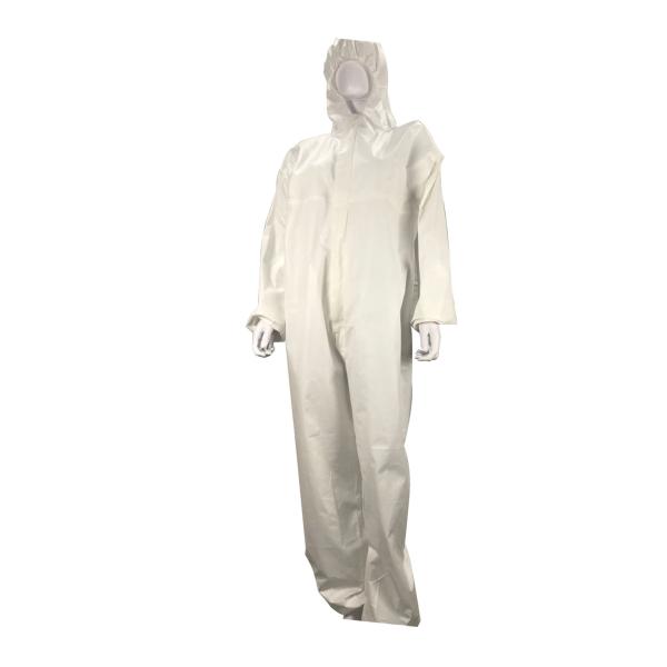 65gsm White Disposable Microporous Coveralls With Hood Non Sterile