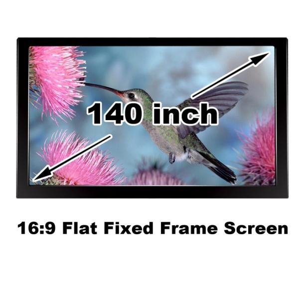 Clear Picture HD Projector Screen 140 Inch Flat Fixed Frame 3D Projection Screens 16:9