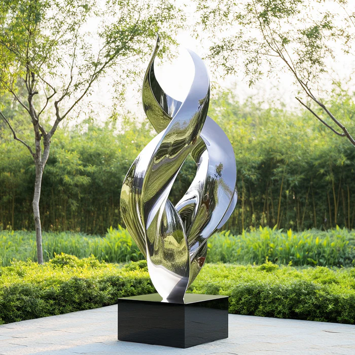 Custom Modern Public Decoration Stainless Steel Spiral Sculpture