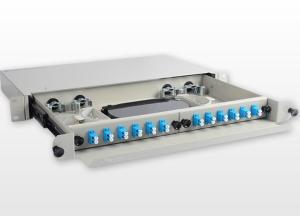 12 Port Rack Mount Patch Panel 1U , 19 Inch 24 Core LC Optical Fiber Patch Panel