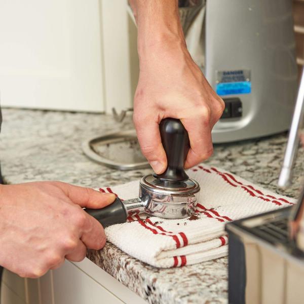 Black Mechanical Espresso Tamper With Spring 58mm Adjustable Grip Black