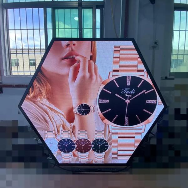 Hexagonal LED display Double Sided led display logo LED Display  Hexagonal Led Screen