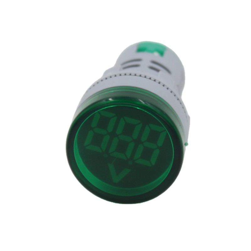 22mm Circular Digital Voltmeter Indicator Lamp Single Phase 230V AC Digital Voltage Meter with LED Display Digital Only Type
