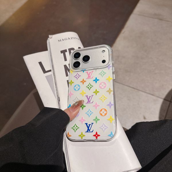High Transparency Old Flower White Tri-Color Phone Case for iPhone 17 Pro Max
