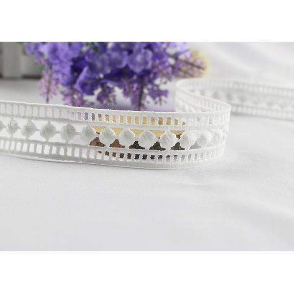 Утеска шнурка полиэстера бежевой вышивки гипюра хлопка расстворимая в воде для куклы