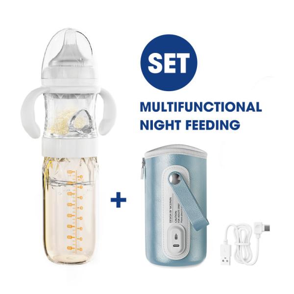 Portable 8 Oz Feeding Formula Mixing Baby Bottle PPSU Odorless 5 In 1 For On The Go