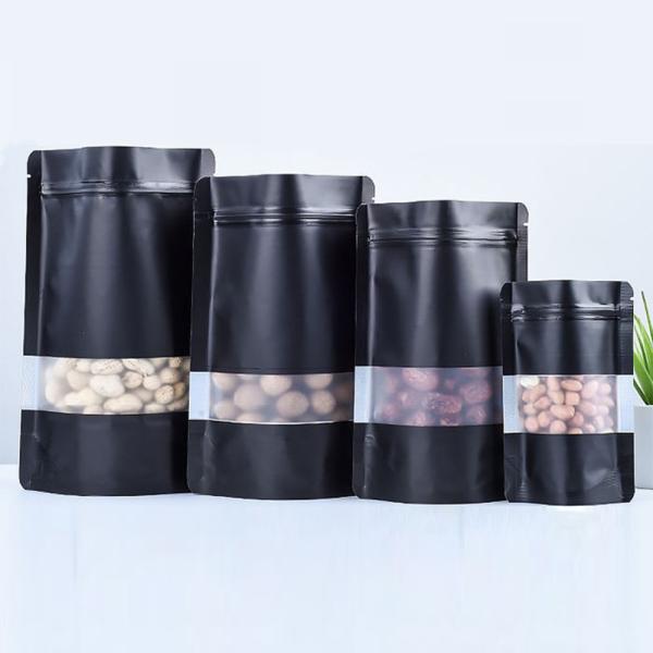 CTCX Eco Friendly Custom Logo Private Ziplock Brown White Kraft Craft Food Paper Packaging Zipper Bags With Window
