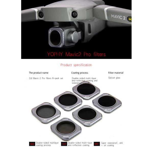 ND ND / PL Drop-in Drone Camera Lens Filters Compatible With DJI Mavic 2 Pro