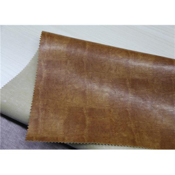 Brown Faux Leather Material , Waterproof Pvc Artificial Leather 330 Gsm