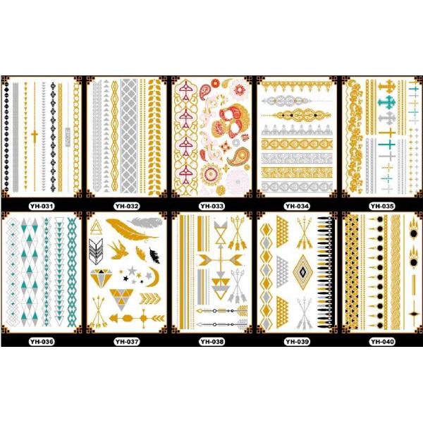 Waterproof Non Toxic Gold Foil Body Tattoo Sticker for ladies