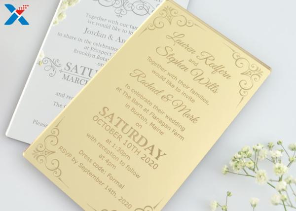 Romantic Acrylic Gifts Size Customized Acrylic Wedding Card OEM / ODM Available