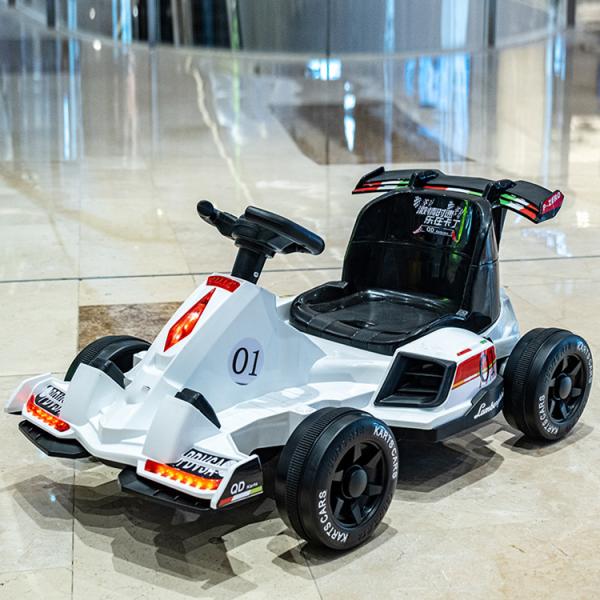 Electric Go Kart Ride On Toy Car for Kids Early Education Lighting and 6V/12V Battery