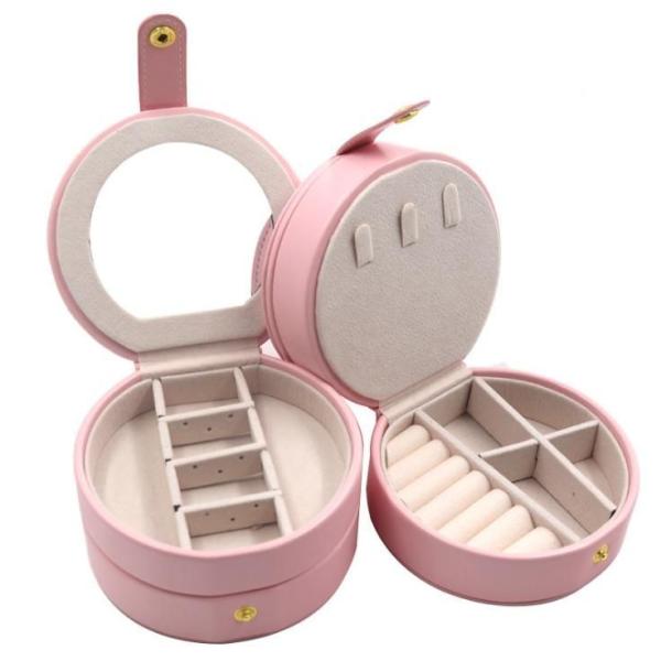 Cajas redondas de joyas de lujo 10.9*10.2*5.9cm Caja de embalaje de papel Impresión de logotipo personalizado