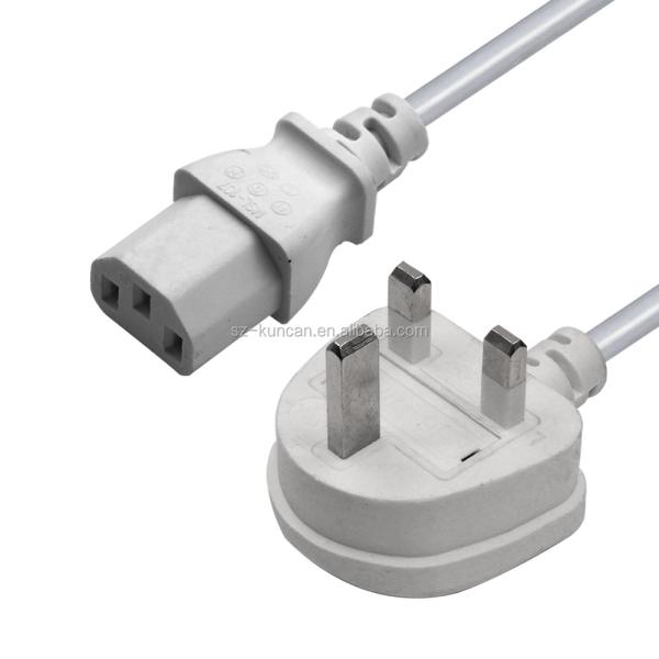 BS1363 UK 3 Pin Power Cable , 250v 13a Fused Plug IEC C13 Power Cord