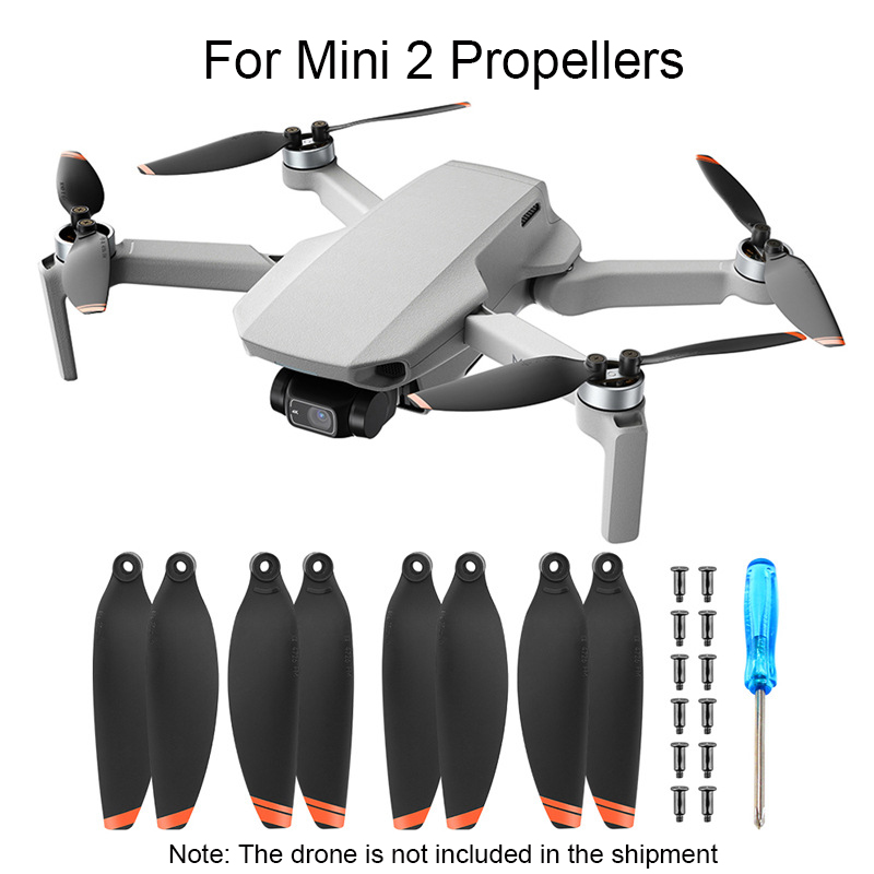 Original For Dji Mavic Mini 2 Propellers Orange 2/4k Se Blades 4726f Wing Accessories