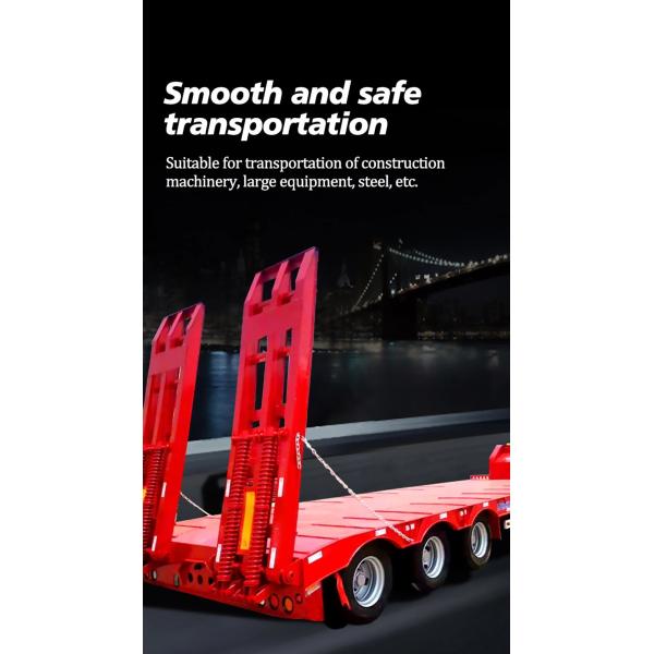40FT 3 Axle Gooseneck Low Platform Semi Trailer Flatbed Semi Trailer 3 Axle Trailer