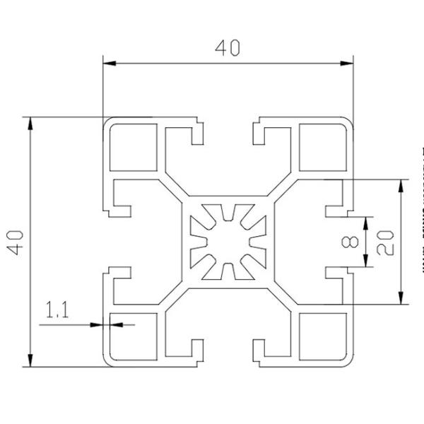Sky Blue Color 40 * 40 Anodizing T Slot Aluminum Profile For Architectural Use