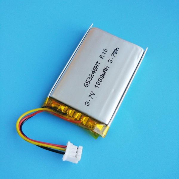 GPS Tracker 3.7V 653248 Li Ion Battery Pack , 1000mah Small Li Polymer Battery