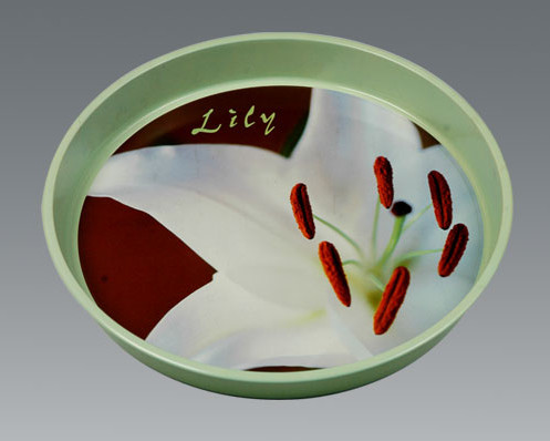 Round Big Metal wine serving tray Full Color Printed  Tin Bar Gift Pallet