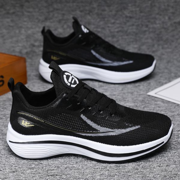 Men's Breathable Mesh Anti Slip Outsole PVC Injection Sneaker for Casual Walking