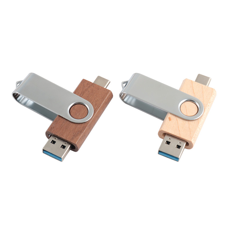 Естественный деревянный USB флэш-накопитель 2.0 3.0 с типом C + USB Новые формы Быстрая скорость