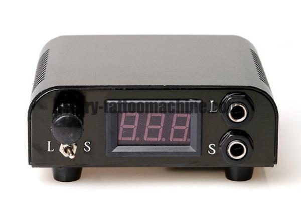 Black Color Tattoo Machine Power Box Dual Connectors Output Current 2A Max