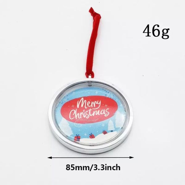 Double Sided Rotatable Sublimation Christmas Ornament Blanks With MDF Board Silver And Gold Color Blank Plastic Ornaments