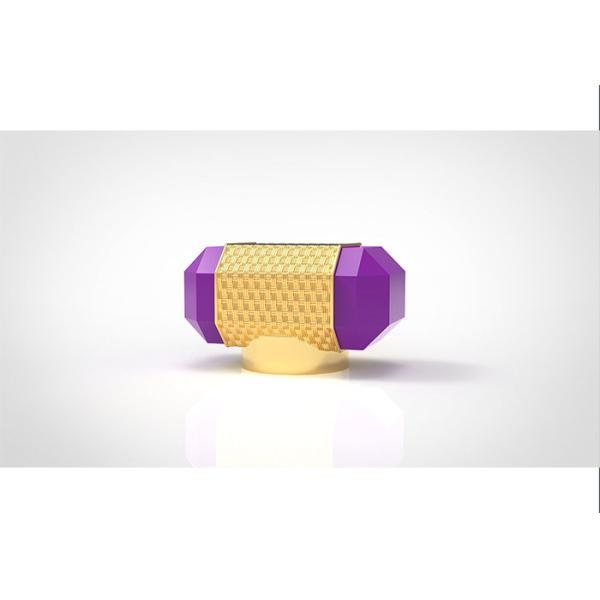 Сплав цинка металла золота крышки 15mm флакона духов Zamac пурпурного камня роскошный творческий