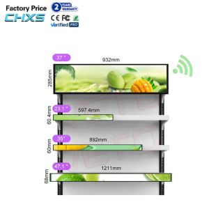 CH Customizable Wide Touch Screen LCD Display Stretch Bar Retail Shelf Monitor