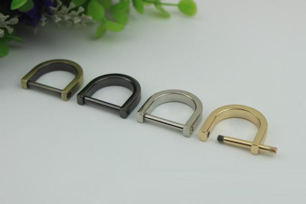 Classical design removeble light gold 20mm D ring buckle,hanging plating bag d-ring