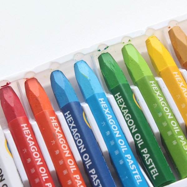 12 Colors Hexagonal Non-toxic Gallery Soft Paints Oil Pastel for Children