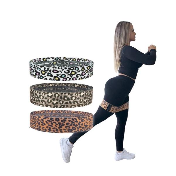 Leopard Print Workout Exercise Booty 208cm Resistance Bands Set For Pilates Sport Crossfit  Fitness Training