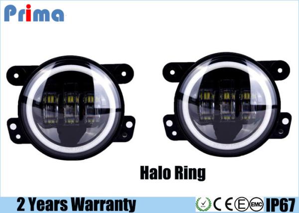 4 Inch 30W Cree Jeep Led Fog Lights With Angel Eye Halo Ring IP67 Waterproof