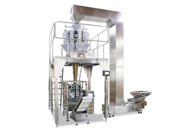 Máquina vertical do selo da suficiência do formulário do pesador de 14 cabeças para embalar o cubo de gelo 5KG