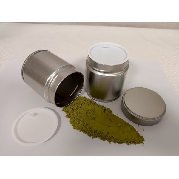 Silver Black White Metal Tinplate Matcha Powder Tin for Coffee Packaging Screw Cap Sealing