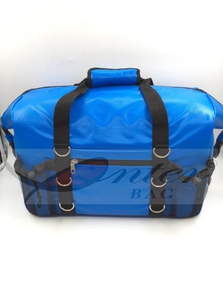 Blue 500D Polyester PVC Travel Cooler Bag With Screen Printing / Embossing Logo