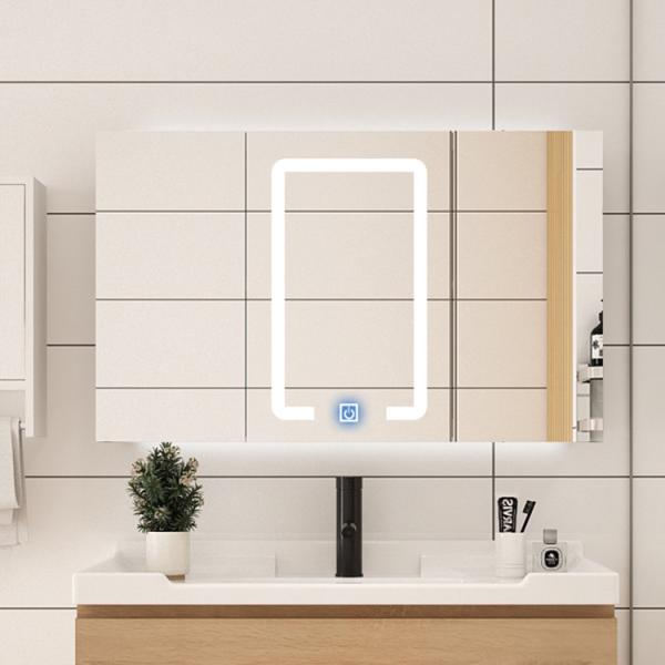 Anti Fog Lighted Bathroom Mirror Cabinet Aluminum Mirror Cabinet With Lights