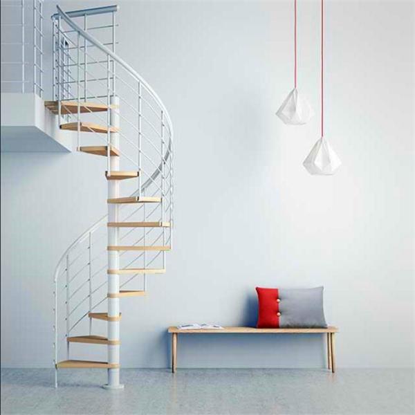 Wood/Metal Custom Spiral Staircase Custom With Stainless Balustrade  Outdoor
