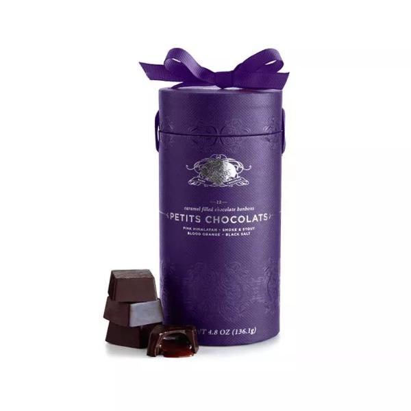 Cylinder Round Food Cardboard Boxes Luxury Packaging Lamination For Chocolate