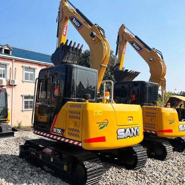 43kw Used Sany Excavator Sy75 Second Hand Diggers 7ton Hyraulic Crawler Construction