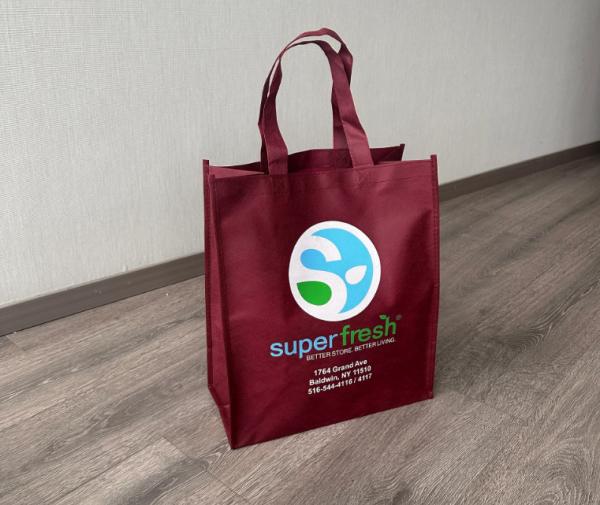 Reusable Grocery Bags Large Non Woven Shopping Bags Foldable Portable Tote Custom Eco-Friendly Tote Bag With Logo Printing Fashionable Handled Non-Woven Advertising Packing Gift Use